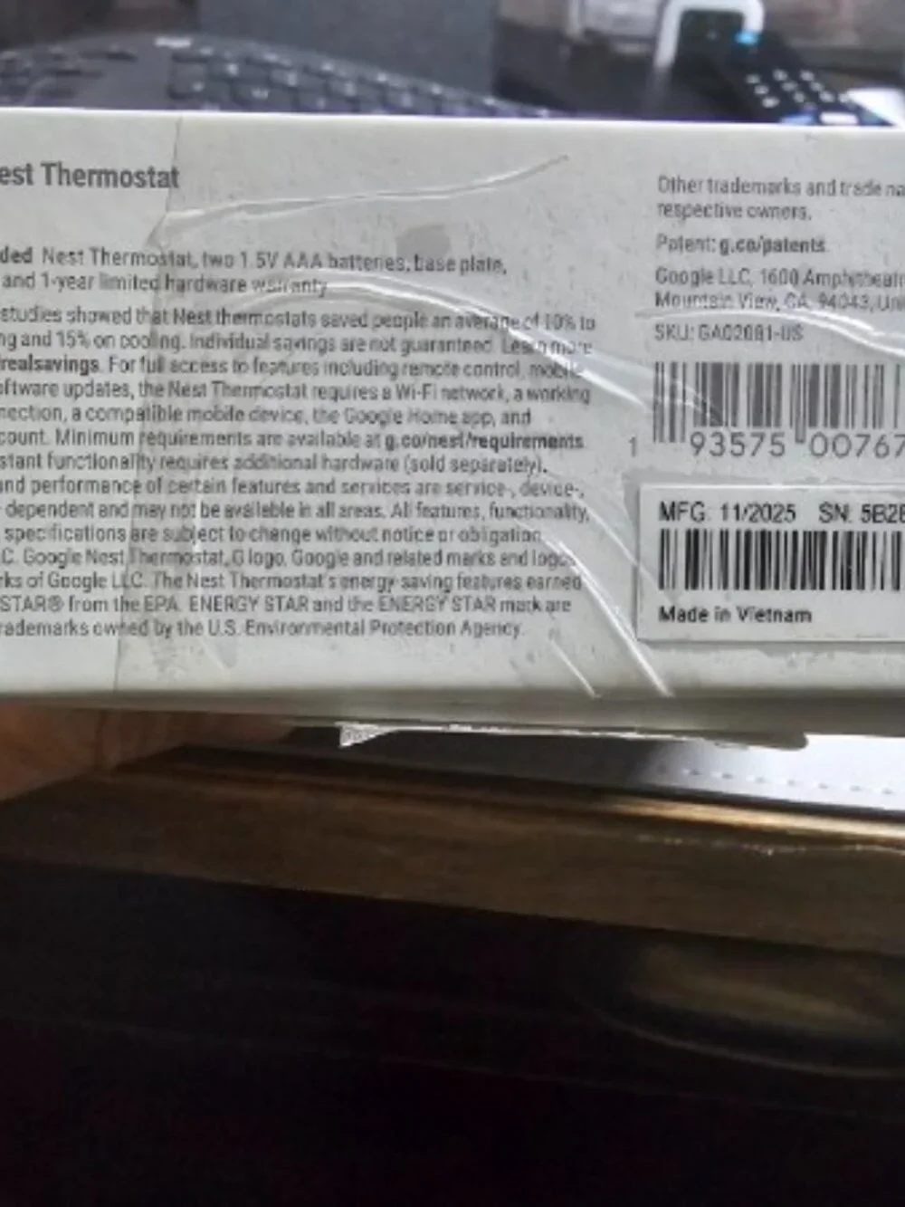 Google Nest Smart Wi-Fi Thermostat - Charcoal (Open Box / New)